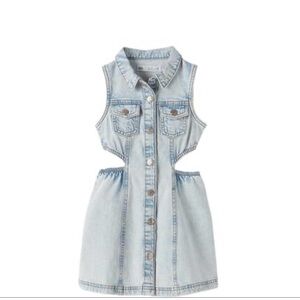Zara girl denim cut out dress